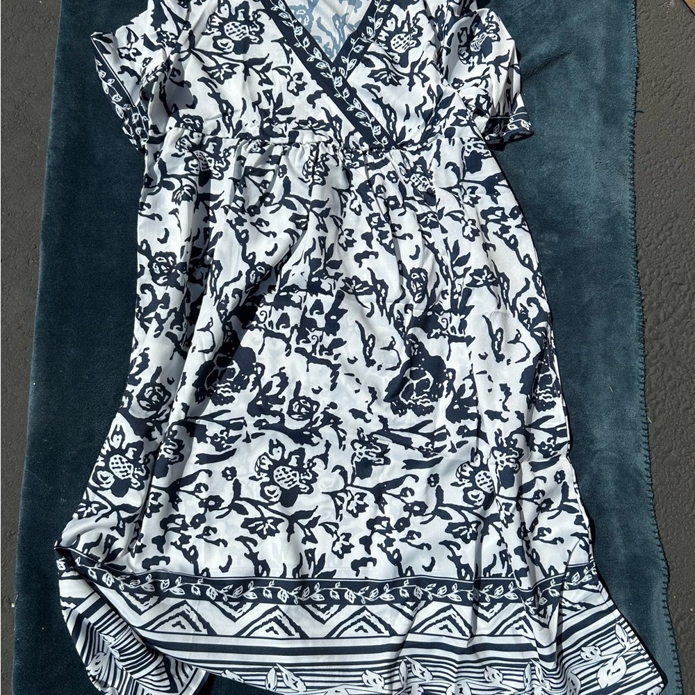 Lot of 3-New in Package—Floral Black/White, Turquoise/Red, Green/Gray Dresses